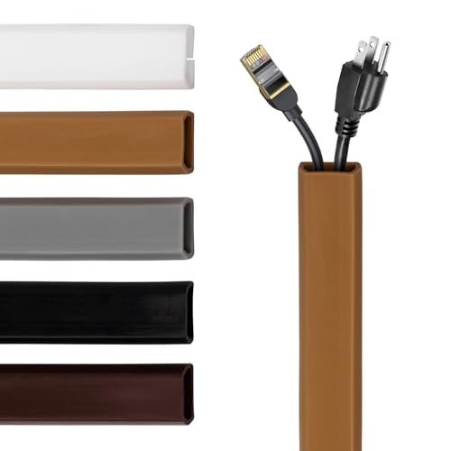 RUBBER BOND TV Cord Hider – Flexible Wall Cord Cover Slim Design Silicone Cable Raceway - Self Adhesive, Cut to Size Design for Hiding Wires on Wall - Clean Home Setup Cable Concealment (Brown, 10 Feet) - Image 1