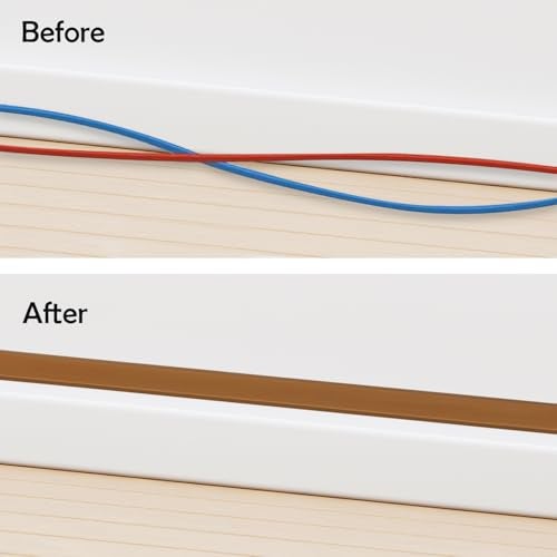RUBBER BOND TV Cord Hider – Flexible Wall Cord Cover Slim Design Silicone Cable Raceway - Self Adhesive, Cut to Size Design for Hiding Wires on Wall - Clean Home Setup Cable Concealment (Brown, 10 Feet) - Image 4