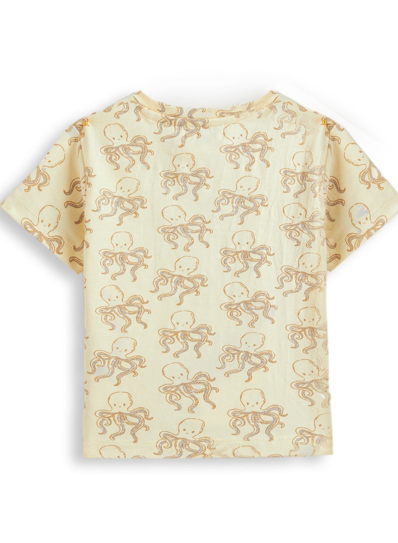 Dirkje Boys Set - Short sleeve Printed T-shirt & Cargo trousers with Elasticated waist - Image 4