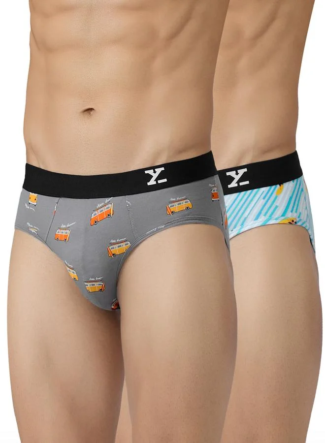XYXX Pack of 2 - Men Surf Cotton Printed Briefs