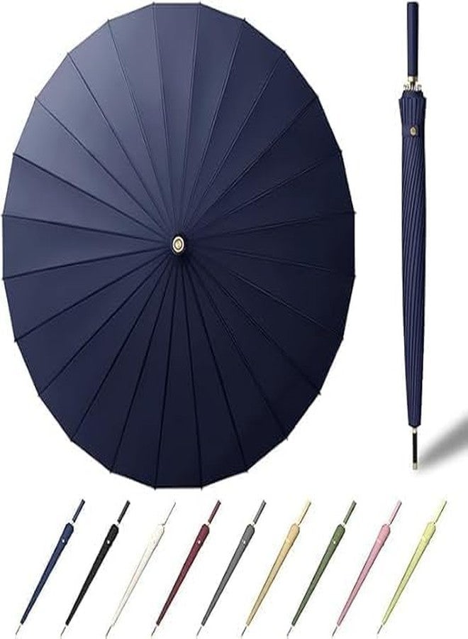 Homemind مظلة هوميند الفاخرة ذات المظهر الأنيق، طويلة وكبيرة الحجم، توفر حماية من المطر وأشعة الشمس | مظلات واقية من الأشعة فوق البنفسجية للرجال والنساء | مظلة بـ 24 ضلعًا تفتح وتغلق تلقائيًا - Image 1