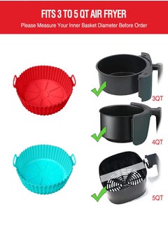 BELLSBERRY 2 Pcs Reusable Air Fryer Silicone Liners Pot for 3 to 5 QT Replacement of Flammable Parchment Paper Baking Tray Oven Accessories  - Image 2