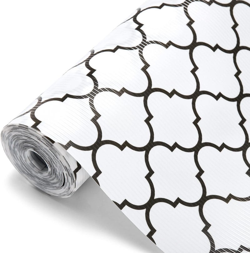 Ash  Roh Ash & Roh Anti-Slip Place Mat Waterproof EVA Solid Liners for Kitchen Cabinets, Drawers, Tables - Food Grade, Textured, Washable, Multipurpose Shelf Mats (White Window, 45 x 300) - Image 1