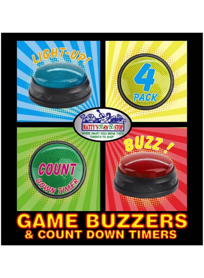 Matty's Toy Stop Lights & Sounds Electronic 3 Mode Red, Blue, Green & Yellow Game Answer Buzzer and Count Down Timer Gift Set Bundle (Perfect for Games, Classrooms, etc.) - 4 Pack - Image 3