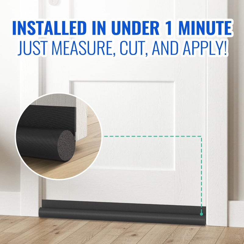 OSAMEDA Door Draft Stopper - 36 inch One Sided Door Draft Blocker Sweep Reduce Cold Air Front Soundproof Draft Blocker for Bottom of Door Suitable for Interior/Exterior,Black - Image 3
