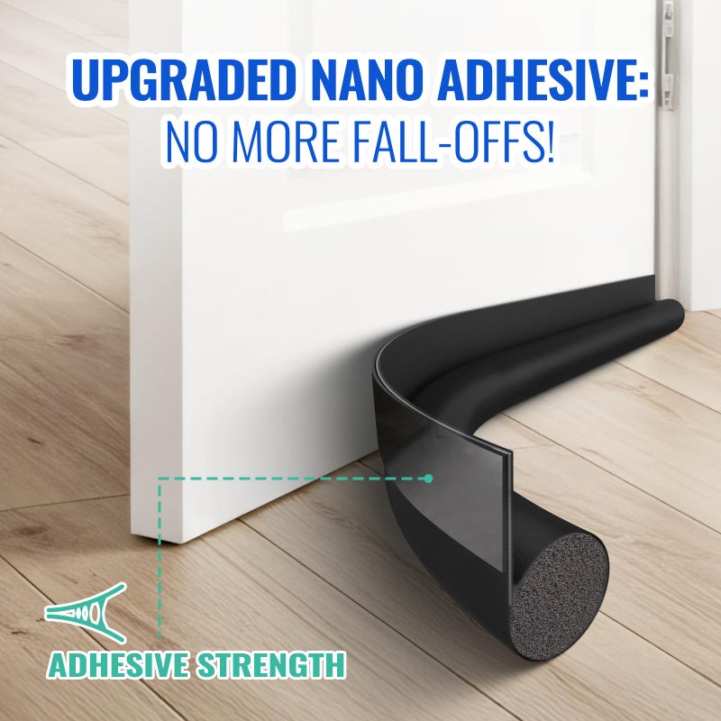 OSAMEDA Door Draft Stopper - 36 inch One Sided Door Draft Blocker Sweep Reduce Cold Air Front Soundproof Draft Blocker for Bottom of Door Suitable for Interior/Exterior,Black - Image 4