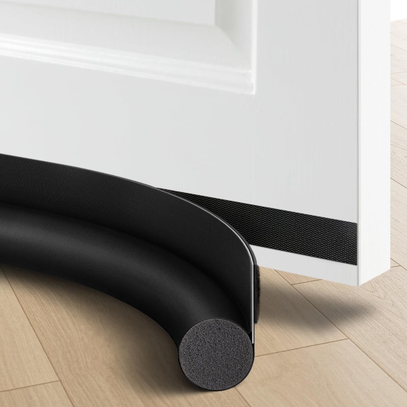 OSAMEDA Door Draft Stopper - 36 inch One Sided Door Draft Blocker Sweep Reduce Cold Air Front Soundproof Draft Blocker for Bottom of Door Suitable for Interior/Exterior,Black - Image 1