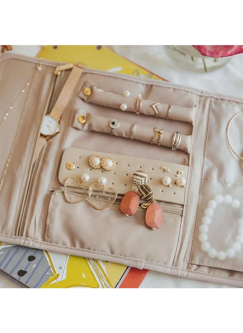 GT-Wheel Jewelry Bag for Women Waterproof Large Hanging Travel Organizer with Hook & Transparent Compartments  - Image 3