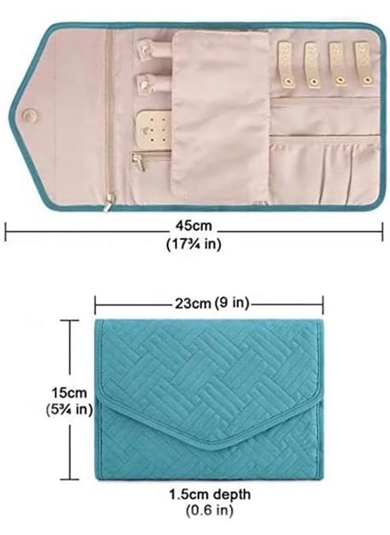 GT-Wheel Jewelry Bag for Women Waterproof Large Hanging Travel Organizer with Hook & Transparent Compartments  - Image 2