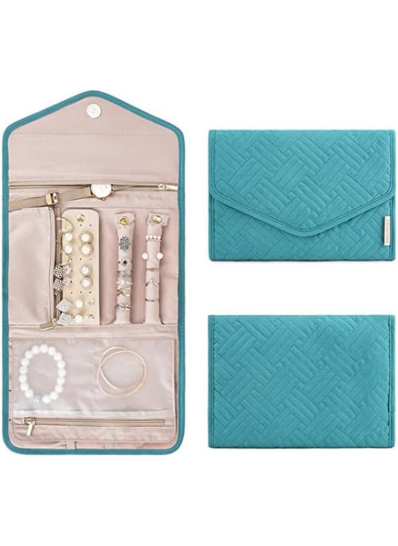 GT-Wheel Jewelry Bag for Women Waterproof Large Hanging Travel Organizer with Hook & Transparent Compartments  - Image 1