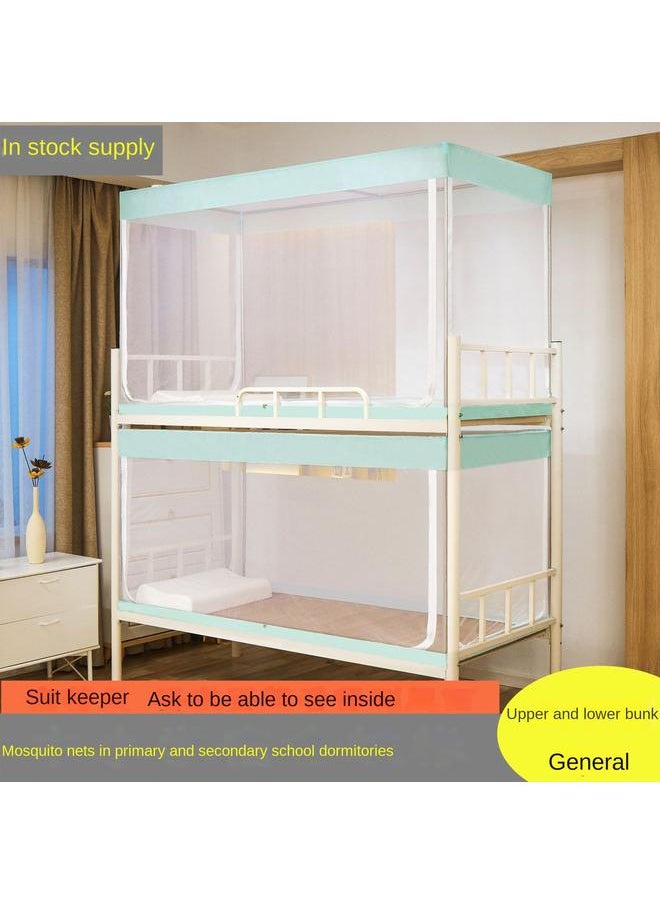 Bluejw - Transparent Primary And Middle School Students' Dormitory Mosquito Net School Iron Frame Bed Top And Bottom Burds With Bracket 0.9m Single Bed - Image 1