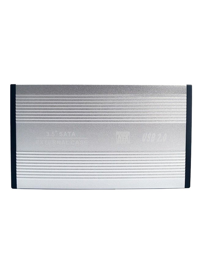 USB 2.0 SATA Hard Disk Drive External Adapter Case Silver
