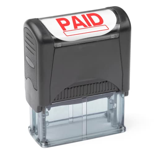 Self Inking Rubber Stamp Refillable Red Ink Preinstalled  916 x 112 Paid