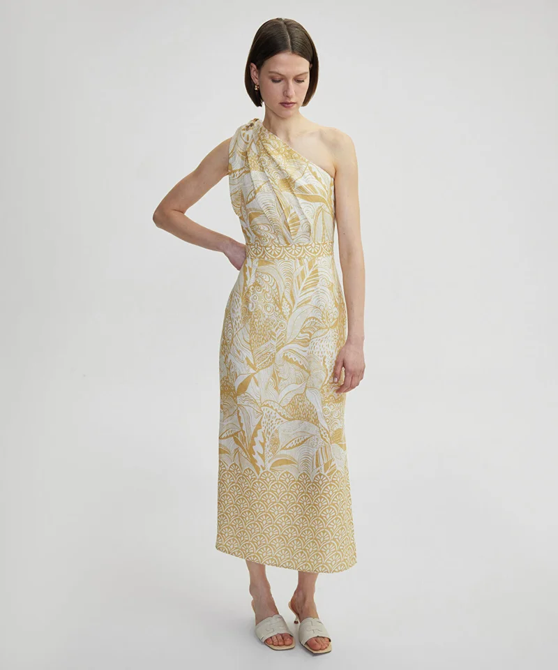ابيكول Asymmetric Linen Dress