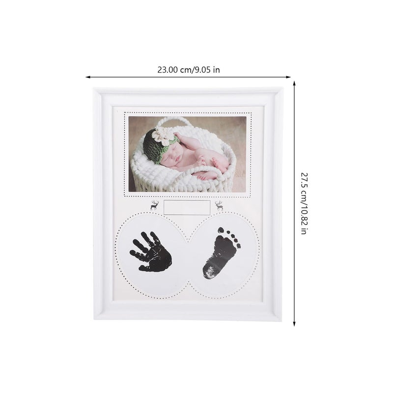 6 Inch White Handprint Footprint Frame For Newborns First Year Keepsake Nursery Decor - Image 3