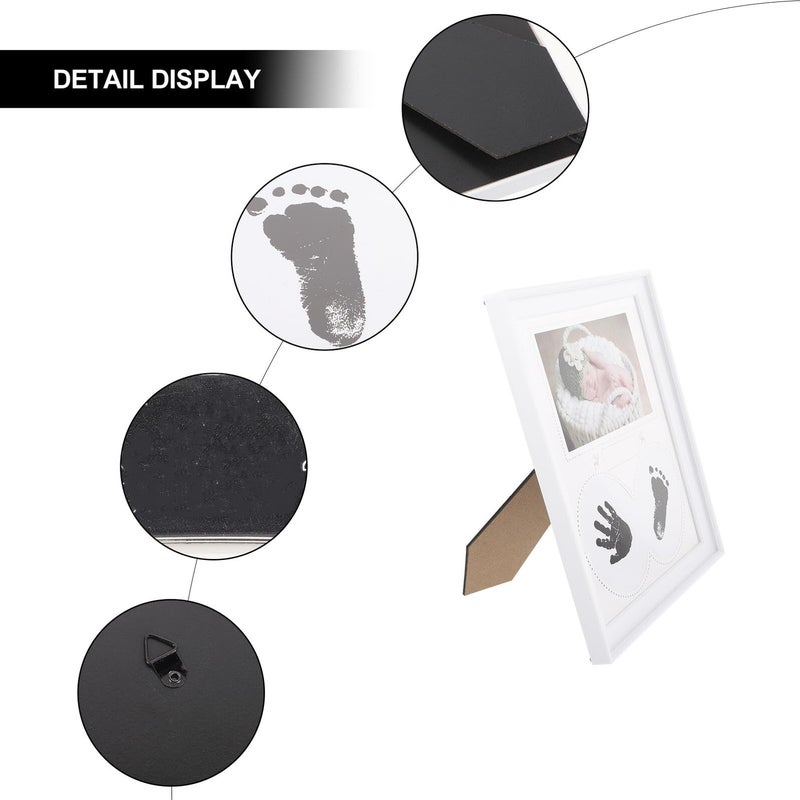 6 Inch White Handprint Footprint Frame For Newborns First Year Keepsake Nursery Decor - Image 4