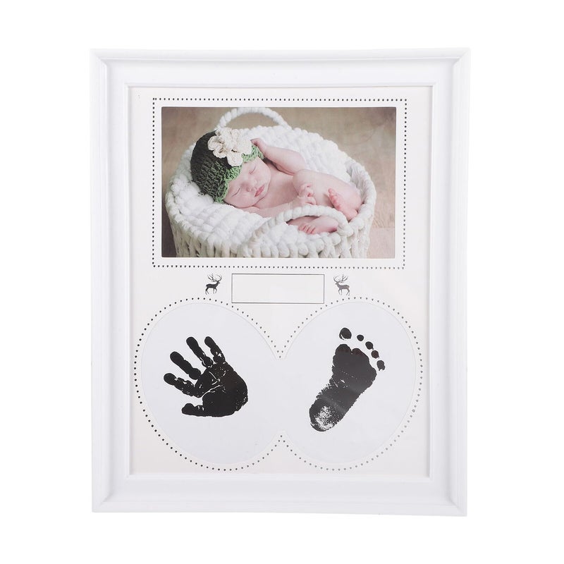 6 Inch White Handprint Footprint Frame For Newborns First Year Keepsake Nursery Decor - Image 2