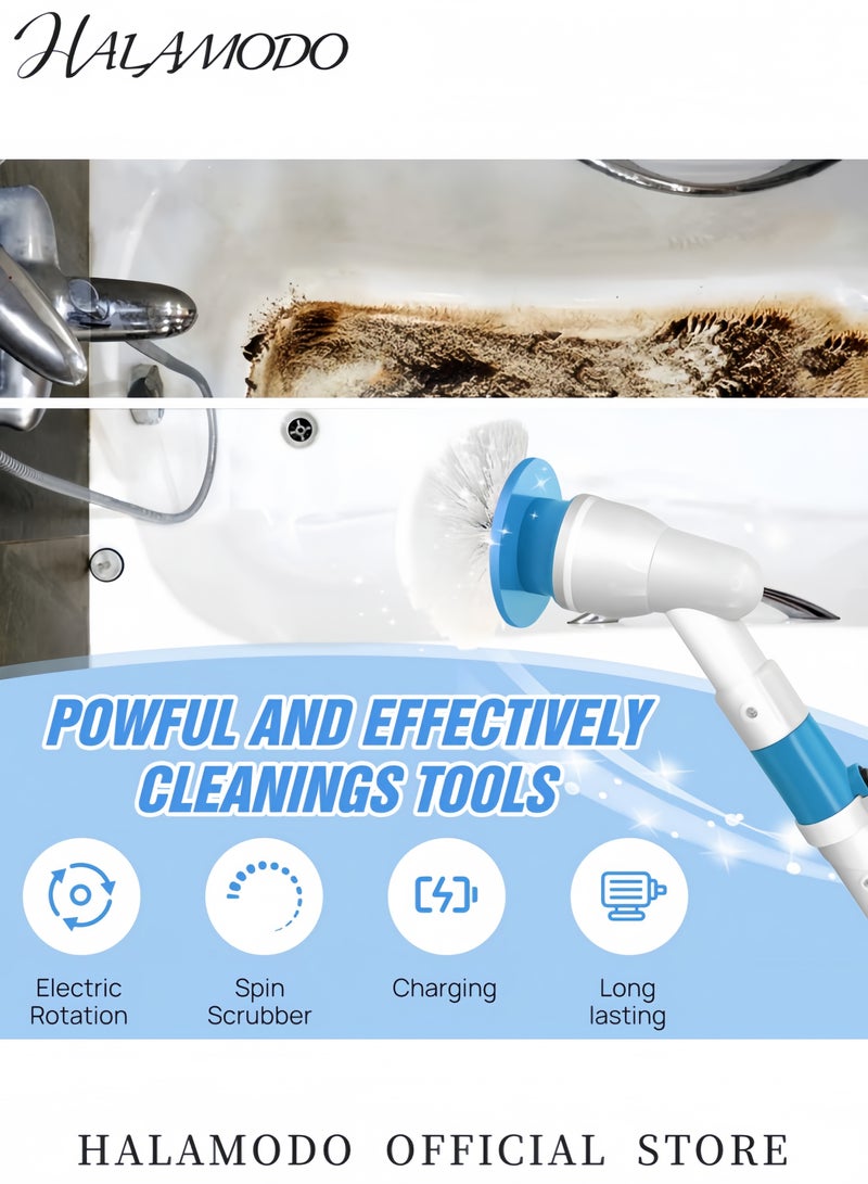 هالامودو ممسحة دوارة (5 قطع) أزرق/أبيض/فضي - Image 3