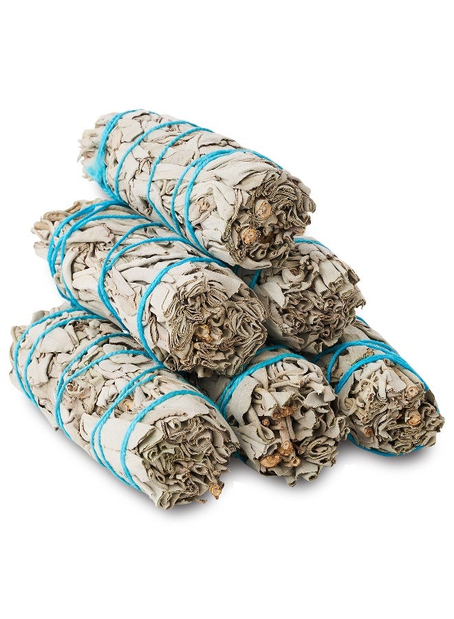 JL Local White Sage Smudge Sticks 4" Inch Smudging Wands 6 Bundles | Smudge Kit White Sage Incense Sticks for Home Cleansing (6 Pack) - Image 1