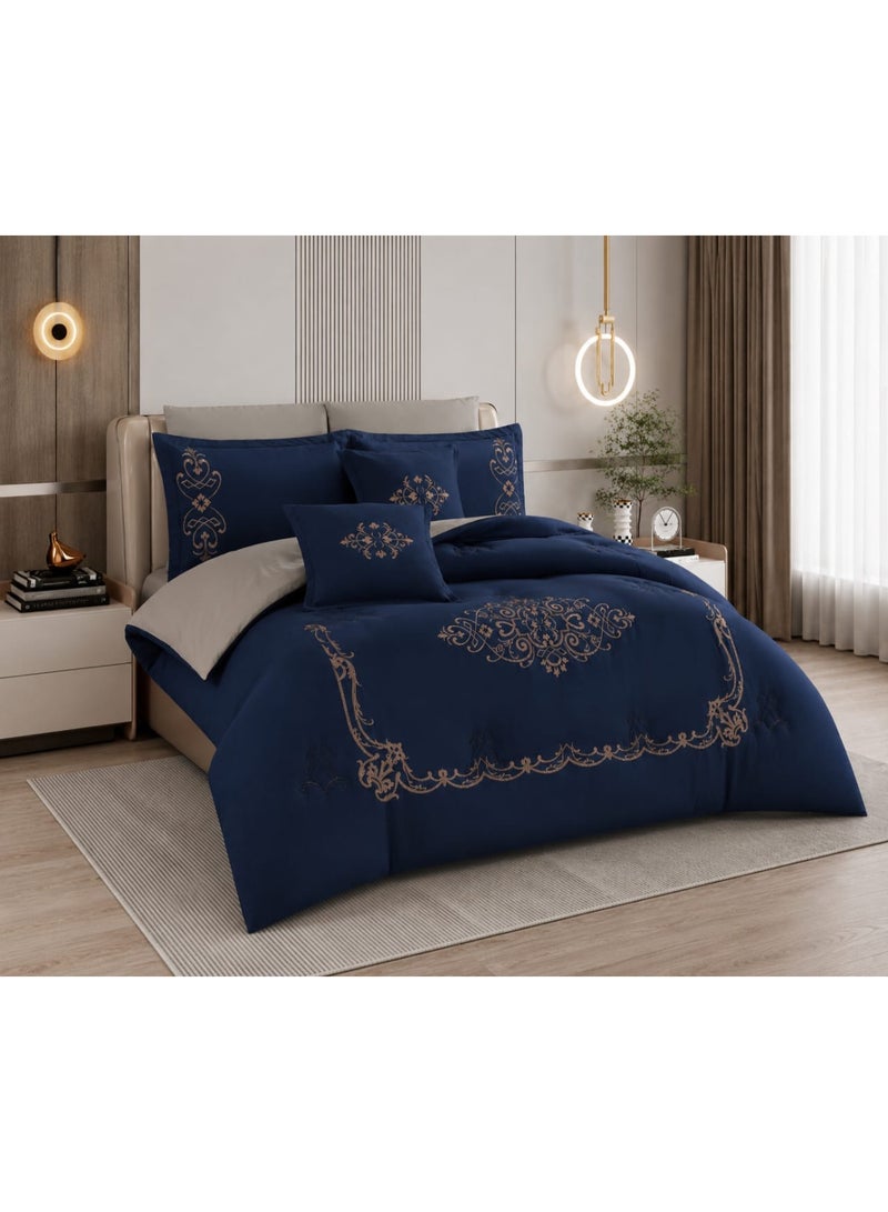 8-Piece Embroidered Summer Double Bedspread Set – High Quality and Sophisticated Design with Elegant Accents - Image 3