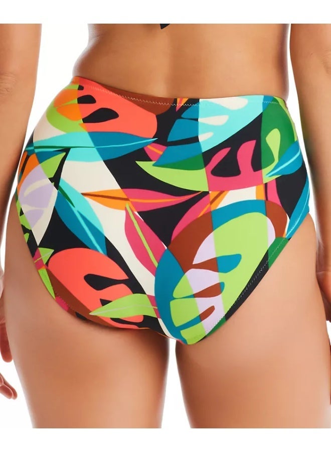 BAR III TROPICAL DREAMS SIDE-SHIRRED HIGH-WAIST BIKINI BOTTOMS - Image 2