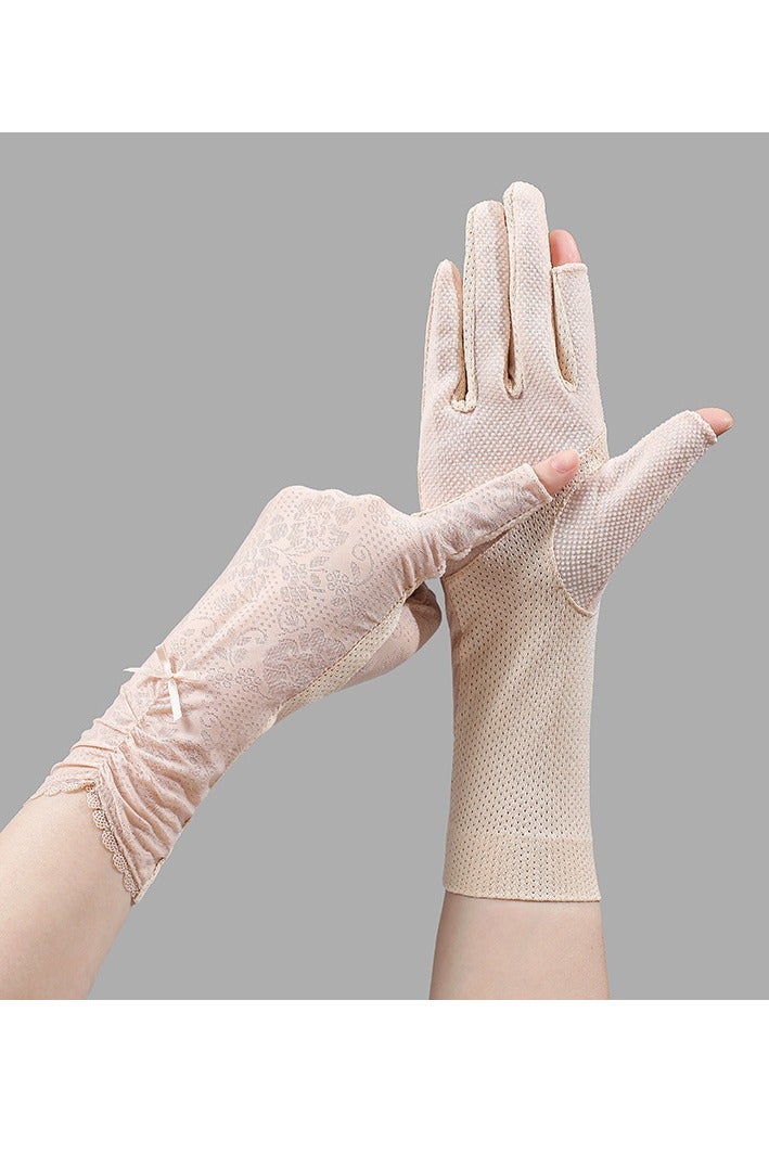 Generic Women's Lace Sun Protective Gloves - UPF 50+ UV Sun Protection,Driving Gloves Long Gloves 29cm,Women's Gloves Anti Slip Breathable Thin High Elasticity,Touch Screen Gloves Cycling Riding Outdoor Spo - Image 1