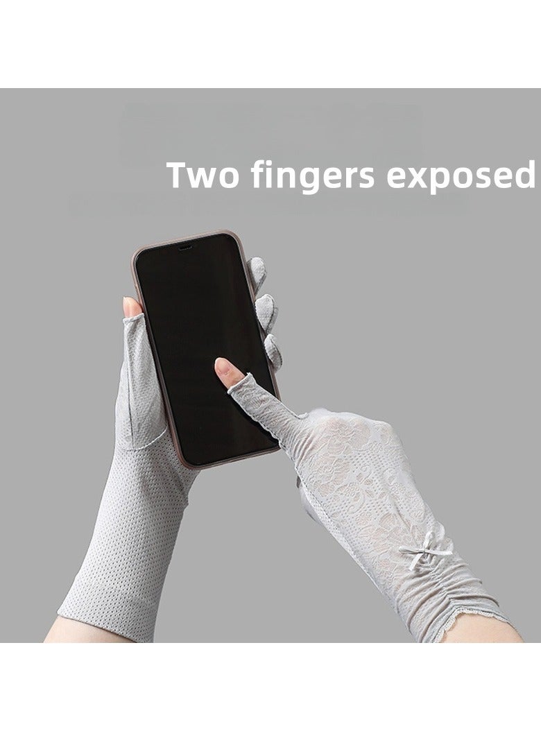 Generic Women's Lace Sun Protective Gloves - UPF 50+ UV Sun Protection,Driving Gloves Long Gloves 29cm,Women's Gloves Anti Slip Breathable Thin High Elasticity,Touch Screen Gloves Cycling Riding Outdoor Spo - Image 5