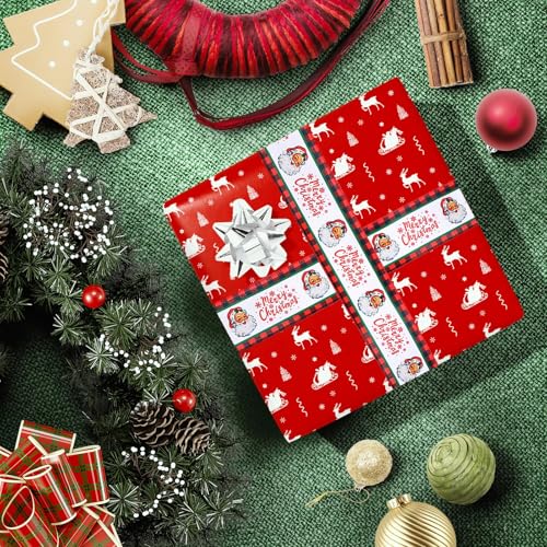 squishy Christmas Ribbon, 10M Red Green Plaid Snowflake Burlap Roll for Gift Wrapping, Christmas Tree Decor, DIY Holiday Crafts, Party Decoration (red (B)) - Image 4