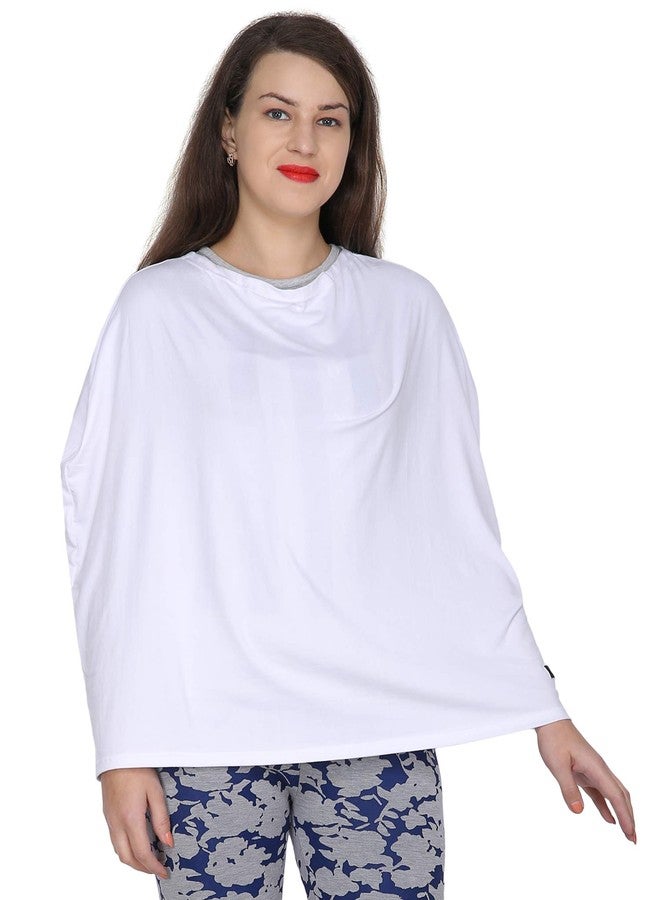 Feather Hug غطاء رضاعة فاخر من فيذر هاغ 360 درجة - مئزر رضاعة للأم، غطاء رضاعة مطاطي للأم، غطاء رضاعة غير شفاف للأم (أبيض)، عبوة من قطعة واحدة - Image 5