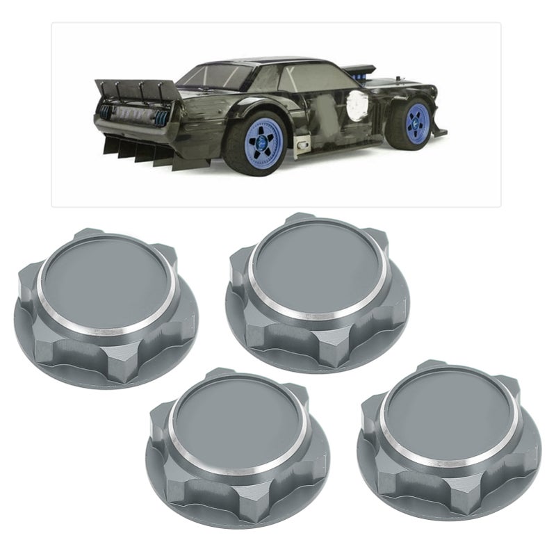Lightweight Aluminum Alloy Hex Wheel Nuts 17mm Anti Loose Dustproof Hex Nut for 1/8 RC CarTitanium Gray - Image 2
