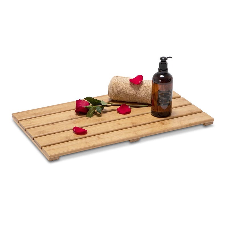 GOBAM Bamboo Bath Mat Medium 228 x 13 x 13 inches  NonSlip Floor Mat for Bathroom Spa Sauna Kitchen Indoor  Outdoor Spaces Shower Mat for Bathroom Decor  Natural