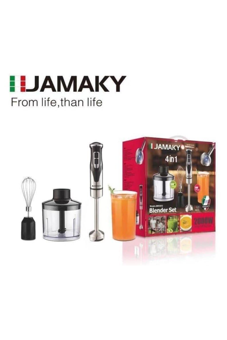 Jamaky Italy خلاط يدوي 4 في 1 2000 وات متعدد الاستخدامات بسرعات متعددة  jmk 3013 - Image 2