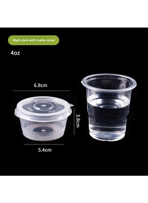 Disposable Sauce Box Conjoined Square Salted Vegetable Box Take-out Packing Mini Dip Box Small Sealed Seasoning Cup With Lid-Color:100 Ml Frosted Non-slip P4 1 Pcs