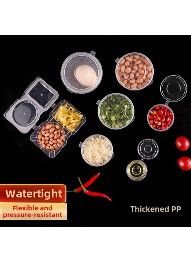 Disposable Sauce Box Conjoined Square Salted Vegetable Box Take-out Packing Mini Dip Box Small Sealed Seasoning Cup With Lid-Color:100 Ml Frosted Non-slip P4 1 Pcs