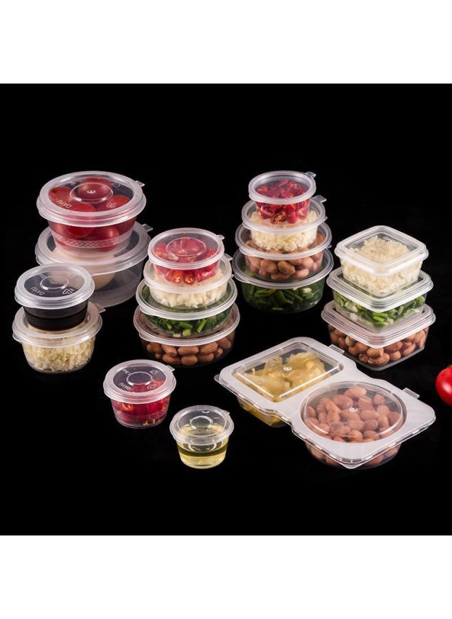 Disposable Sauce Box Conjoined Square Salted Vegetable Box Take-out Packing Mini Dip Box Small Sealed Seasoning Cup With Lid-Color:100 Ml Frosted Non-slip P4 1 Pcs