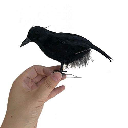 Moonear 2 PCS Halloween Realistic Black Feather Crows Lifelik Ravens Halloween Party Outdoor Decorations Birds Prop - Image 4