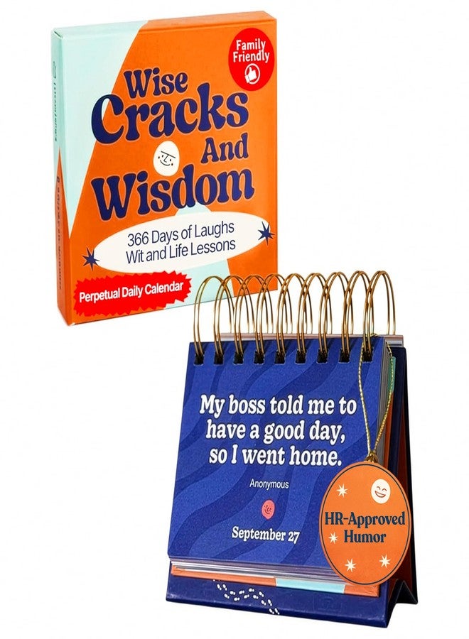 MESMOS Funny Wisdom Perpetual Calendar, Administrative Professional Day Gifts, 366 Days of Laughs & Life Lessons, Office Desk Accessories for Women-Men, White Elephant Motivational-Inspirational Gifts - Image 1