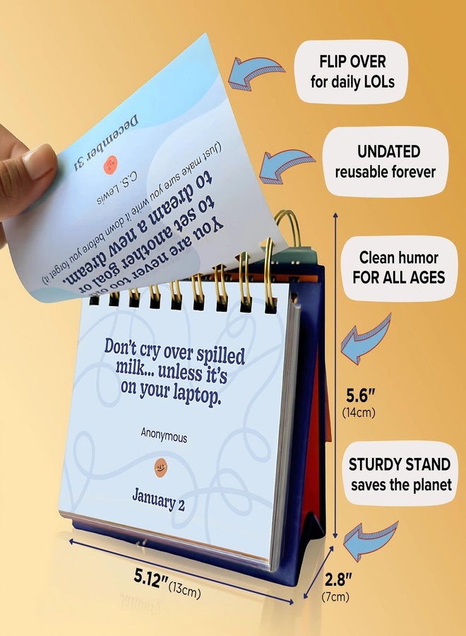 MESMOS Funny Wisdom Perpetual Calendar, Administrative Professional Day Gifts, 366 Days of Laughs & Life Lessons, Office Desk Accessories for Women-Men, White Elephant Motivational-Inspirational Gifts - Image 4