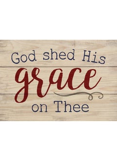 P. Graham Dunn P. Graham Dunn God Shed His Grace on Thee Natural 6.5 x 4.5 Solid Wood Mini Tabletop Sign  - Image 1