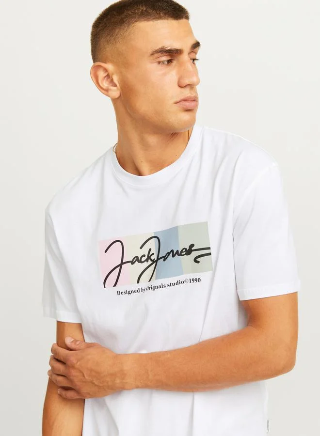JACK & JONES Printed Crew Neck T-Shirt