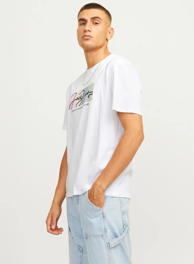 JACK & JONES Printed Crew Neck T-Shirt