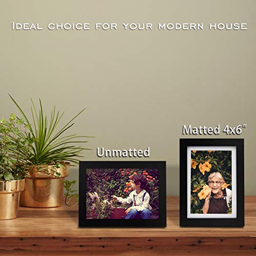 Egofine 5x7 Picture Frames Set of 4, Made of Solid Wood Covered by Plexiglass 3.5x5 and 4x6 with Mat or 5x7 without Mat, for Table Top Display and Wall Mounting Photo Frame Black - Image 5