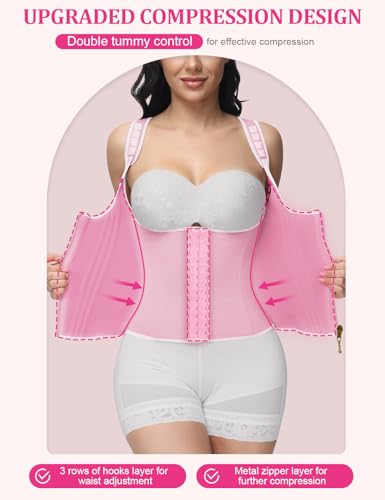 SHAPSHE Waist Trainer for Women Tummy Control Sports Girdle Workout Body Shaper with Adjustable Shoulder Strap - Image 3