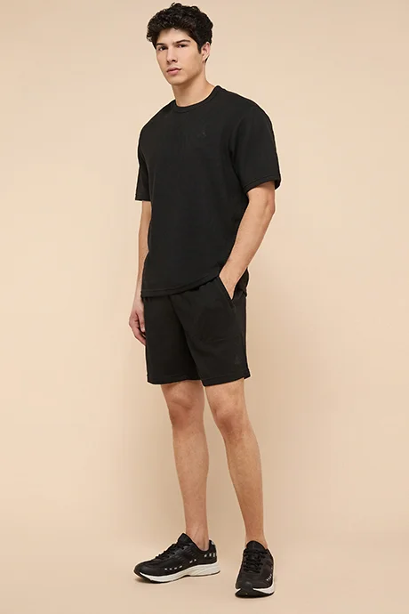 R&B Solid Shorts with Drawstring Waist