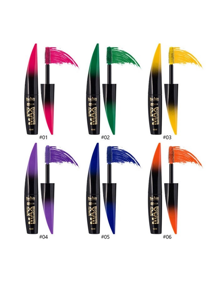 RoseFlower 6 Color Waterproof Color Mascara Eyeliner Charming Longlasting Mascara For Eyelash Eye Makeup Perfect For Day Or Night Stage, Clubbing Or Costume Makeup - Image 1
