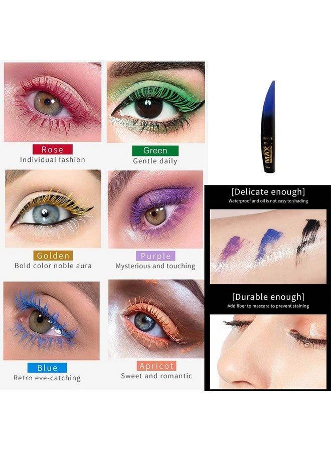 RoseFlower 6 Color Waterproof Color Mascara Eyeliner Charming Longlasting Mascara For Eyelash Eye Makeup Perfect For Day Or Night Stage, Clubbing Or Costume Makeup - Image 3