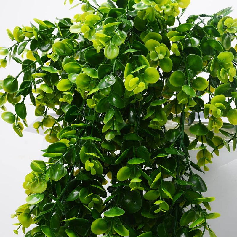 Antspirit 2pcs Artificial Hanging Plants Fake Hanging Plant Faux Eucalyptus Leaf Greenery Vine Outdoor UV Resistant Plastic Plants (2, Green) - Image 5