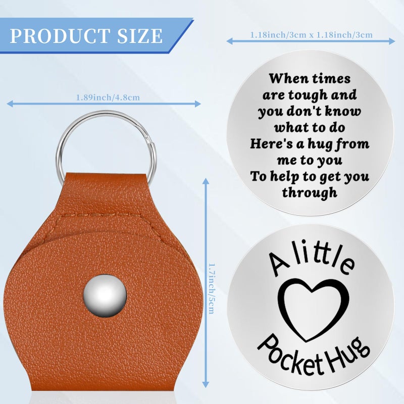Chambom Pocket Hug Token - Long Distance Relationship Keepsake, Inspirational Gifts Friends Gifts Graduation Gift Father's Day Mothers Day Christmas Gift for Mom with Keychain, Double-sided Stainless Steel - Image 3
