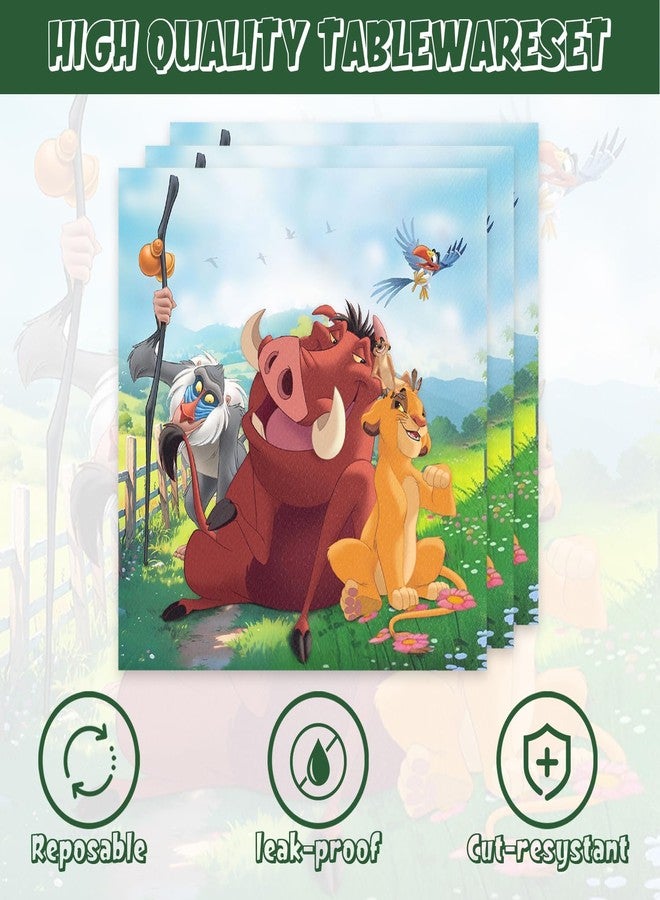 Omto 40Pcs Lion-Kings Party Supplies include 20 plates, 20 napkins for the Lion-Kings birthday party Decoration - Image 4