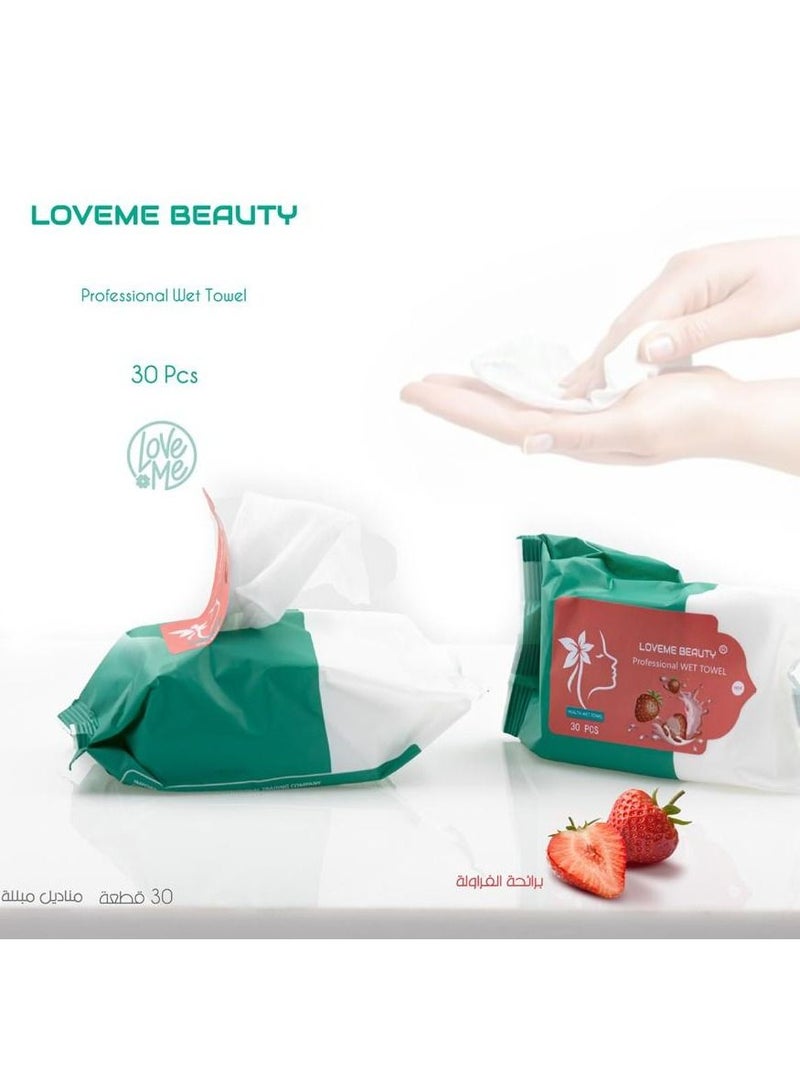 LOVEME BEAUTY Makeup remover wipes With Strawberry 30pcs 